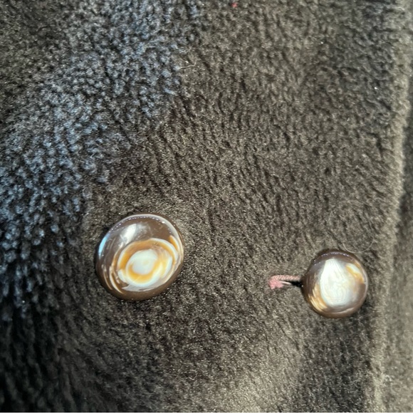 Vintage Faux Fur Montgomery Ward fuzzy lined button up coat black thick jacket - Picture 5 of 16